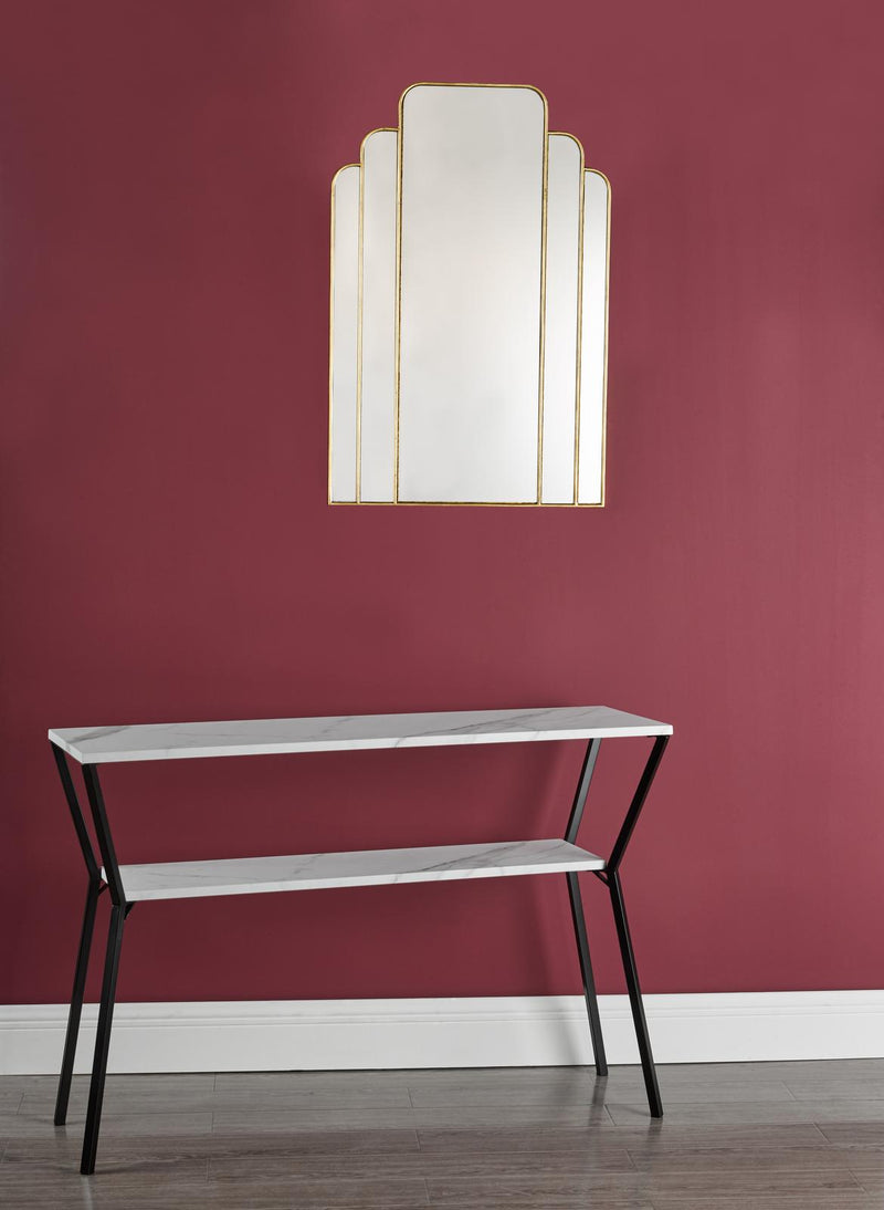 Dar Lighting Skovgaard Rectangle Mirror With Gold Detail 90 x 60cm • 002SKO9060