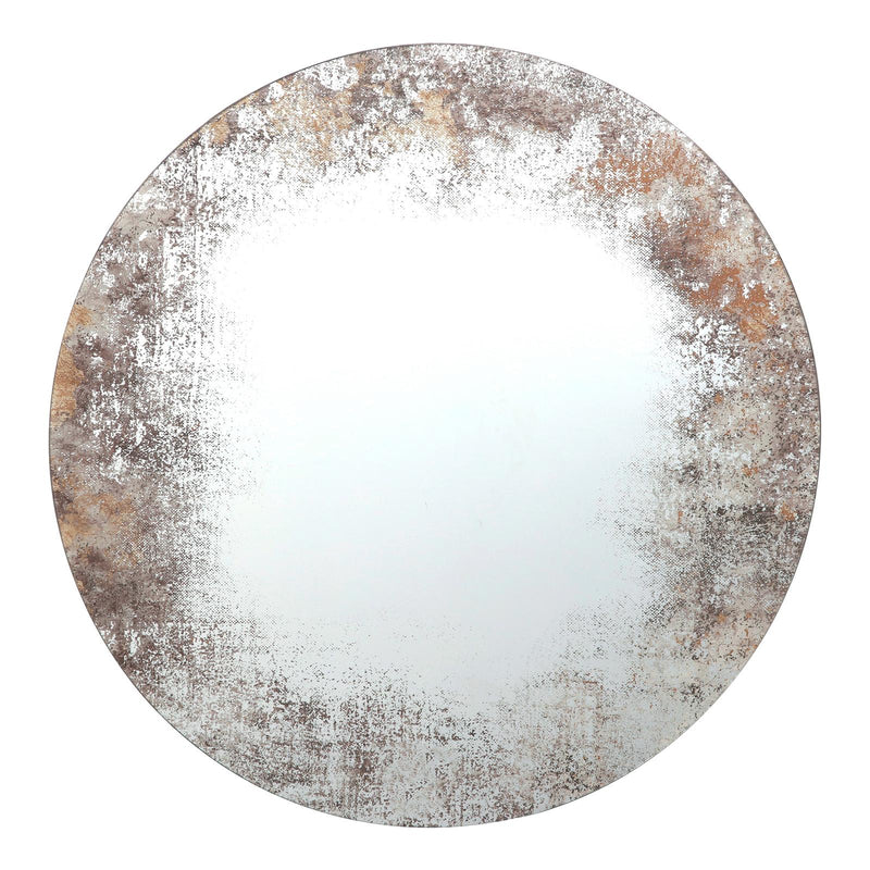 Dar Lighting Vixen Round Mirror With Foxed Detail 80cm • 002VIX80