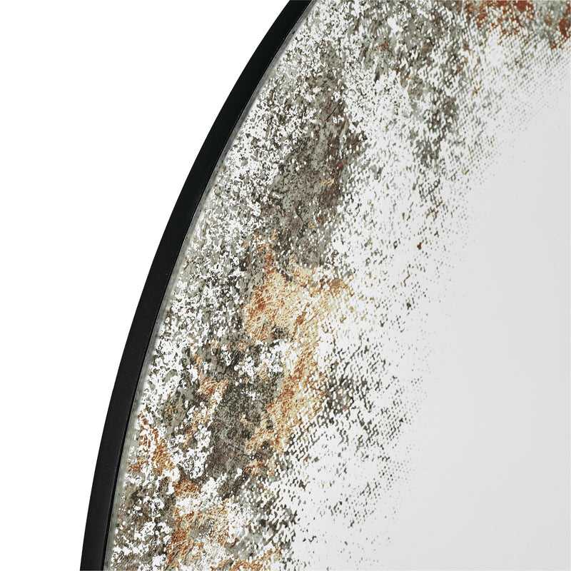 Dar Lighting Vixen Round Mirror With Foxed Detail 80cm • 002VIX80