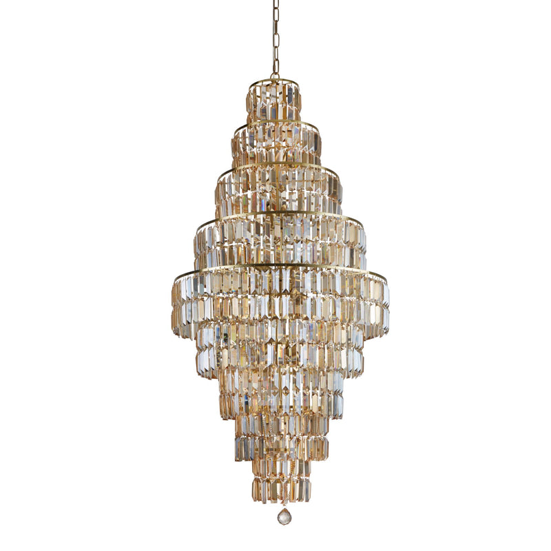 Searchlight Empire - 13Lt Chandelier, Satin Brass, Champagne Crystal • 1500SB
