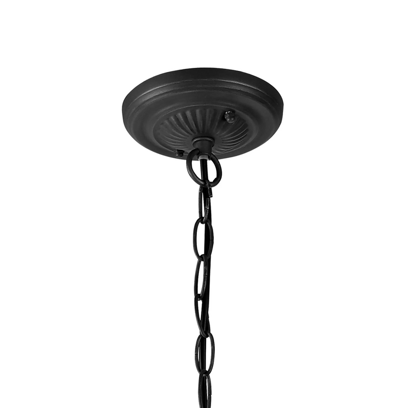 Regal Lighting SL-1177/1 2 Light Downlighter Pendant E27 With 30cm Tiffany Shade, Blue/Cream/Crystal/Black
