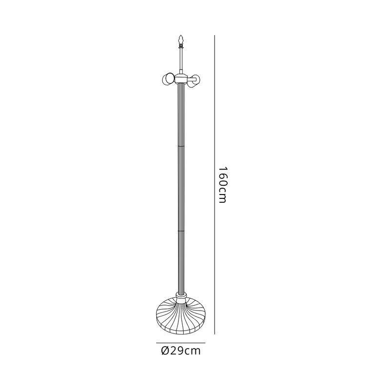 Regal Lighting SL-2004/BL 160cm 2 Light Steeped Tiffany Floor Lamp Black BASE ONLY