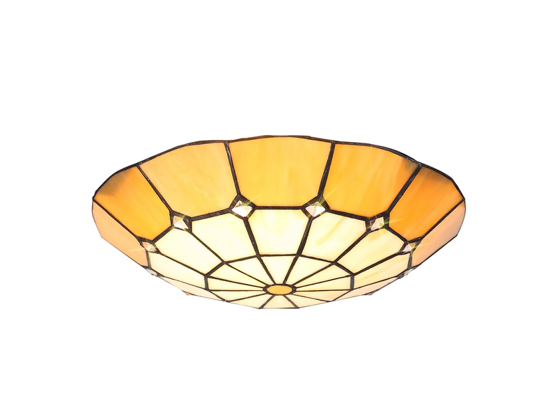 Regal Lighting SL-2061/BL 35cm Tiffany Easy Fit Uplighter Shade  Cream And Beige Black Trim