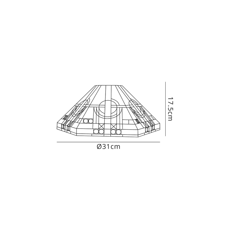Regal Lighting SL-1467/BL 2 Light Downlighter Pendant E27 With 30cm Tiffany Shade, White/Grey/Black/Clear Crystal/Black