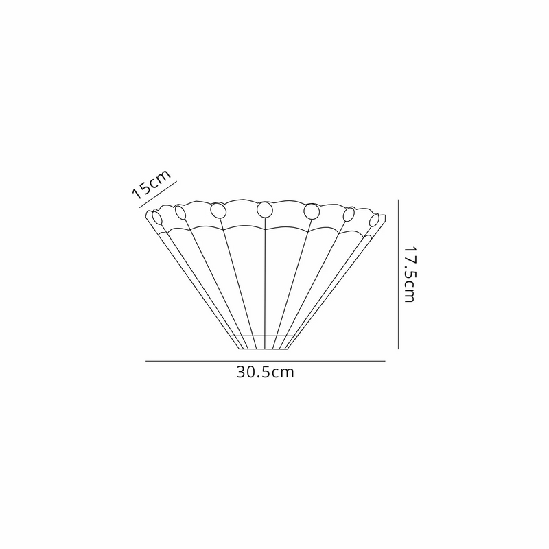 Regal Lighting SL-2043-1 Tiffany 2 Light Wall Uplighter Amber And Grey With Clear Crystal Shade