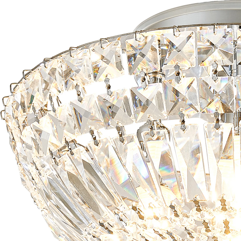 Regal lighting 31cm Flush Ceiling Light, 4 x G9, IP44, Polished Chrome/Crystal