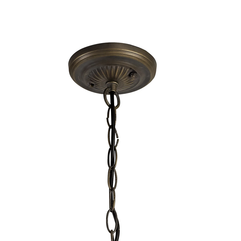 Regal Lighting SL-1462 3 Light 30cm Tiffany Uplighter Pendant White And Grey With Clear Crystal Shade