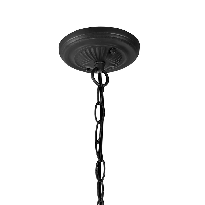 Regal Lighting 2 Light Downlighter Pendant E27 With 30cm Tiffany Shade, Grey/Cream/Crystal/Black • SL-1155/1
