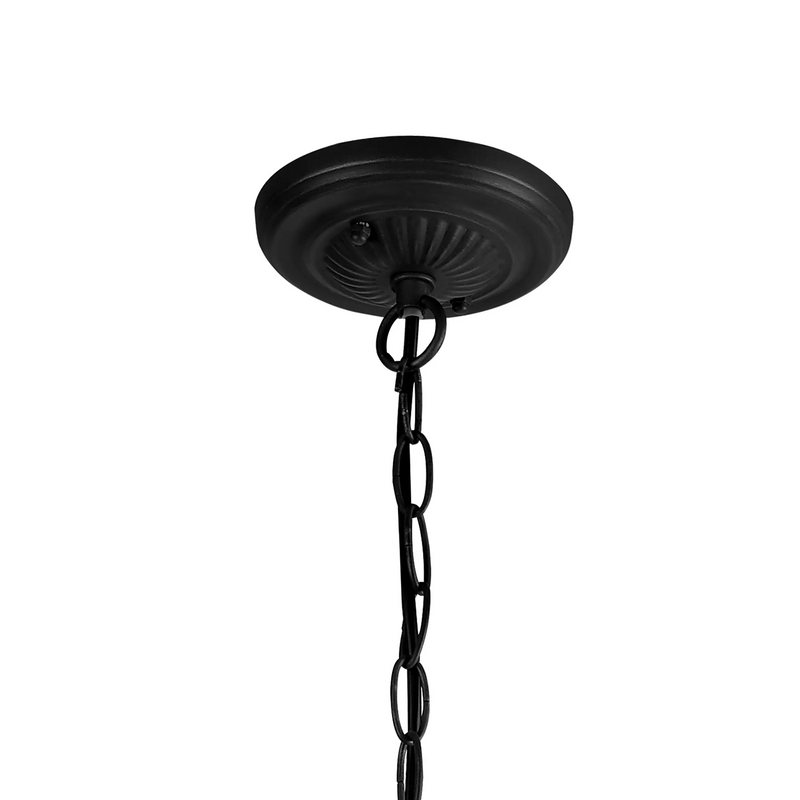 Regal Lighting SL-1468/BL 1 Light Downlighter Pendant E27 With 30cm Tiffany Shade, White/Grey/Black/Clear Crystal/Black