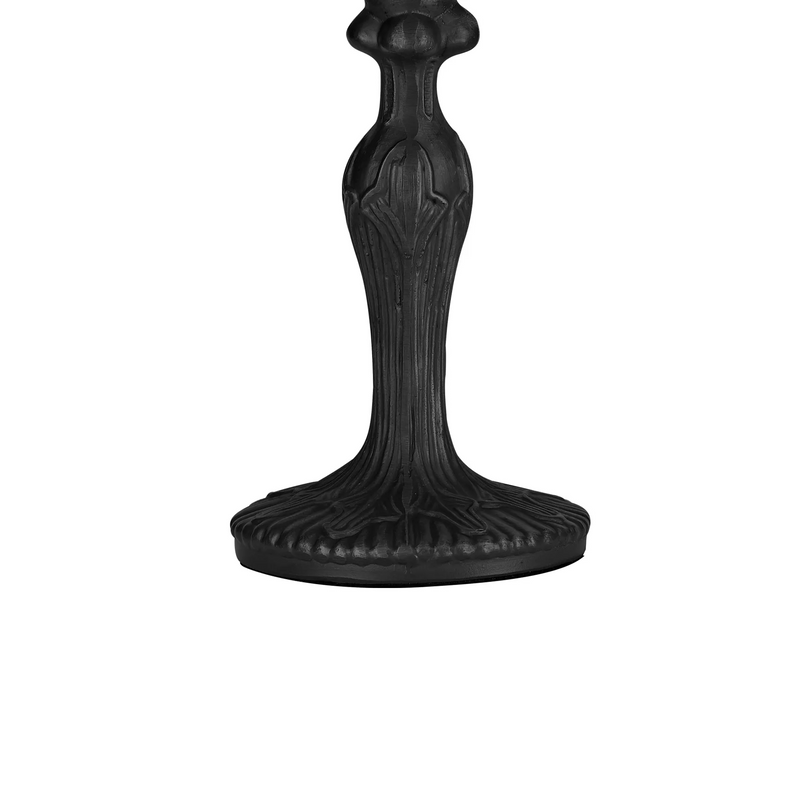 Regal Lighting SL-1459/BL 1 Light Curved Table Lamp E27 With 30cm Tiffany Shade, White/Grey/Black/Clear Crystal/Black