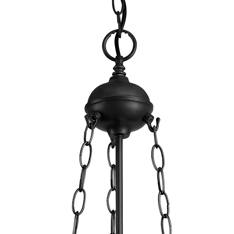 Regal Lighting SL-1462/BL 3 Light Uplighter Pendant E27 With 30cm Tiffany Shade, White/Grey/Black/Clear Crystal/Black