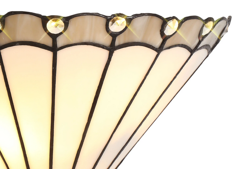 Regal Lighting SL-2043 Tiffany 2 Light Wall Uplighter White And Grey With Clear Crystal Shade