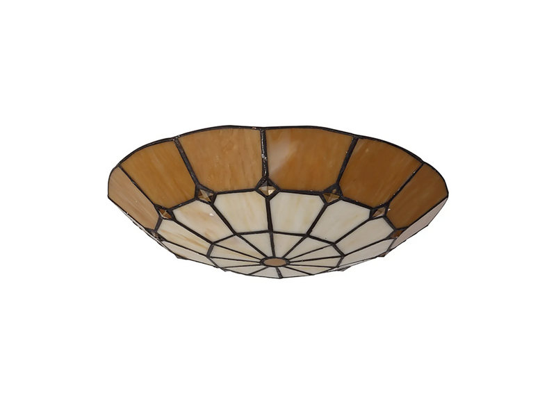 Regal Lighting SL-2061/BL 35cm Tiffany Easy Fit Uplighter Shade  Cream And Beige Black Trim