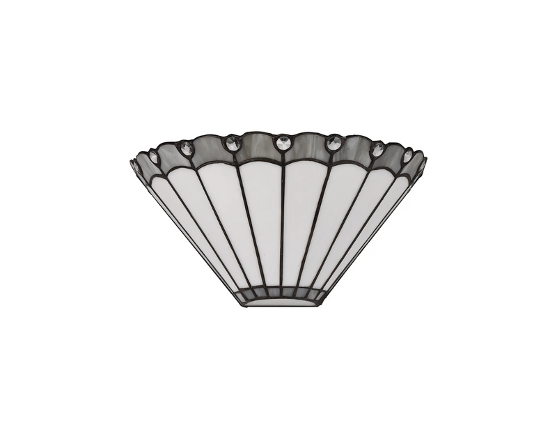 Regal Lighting SL-2043 Tiffany 2 Light Wall Uplighter White And Grey With Clear Crystal Shade