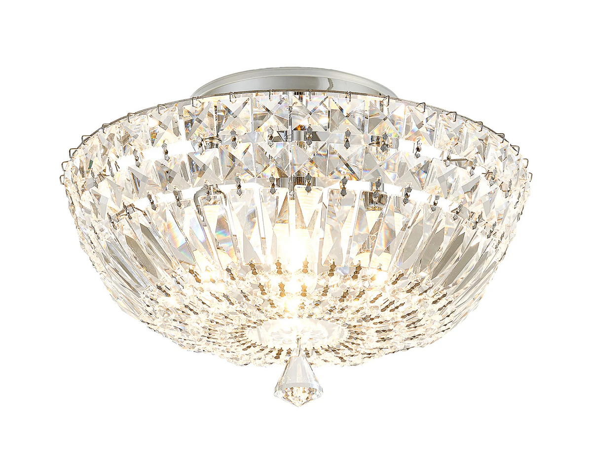 Regal lighting 31cm Flush Ceiling Light, 4 x G9, IP44, Polished Chrome ...