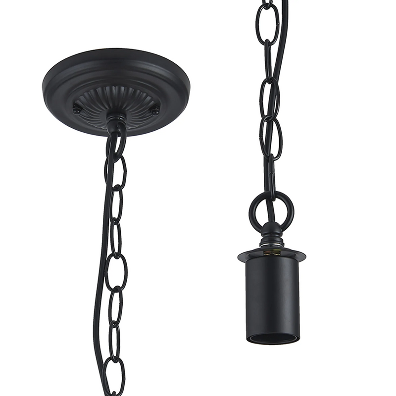 Regal Lighting SL-2013BL 13.5cm Tiffany Suspension 1 Light Black