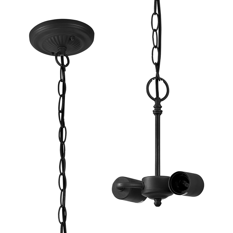 Regal Lighting SL-2012BL 17cm 2 Light Tiffany Suspension (FRAME ONLY), Black