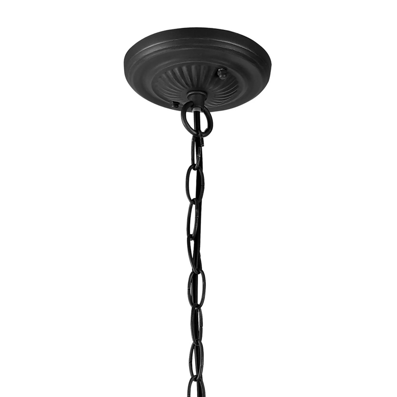 Regal Lighting SL-1467/BL 2 Light Downlighter Pendant E27 With 30cm Tiffany Shade, White/Grey/Black/Clear Crystal/Black