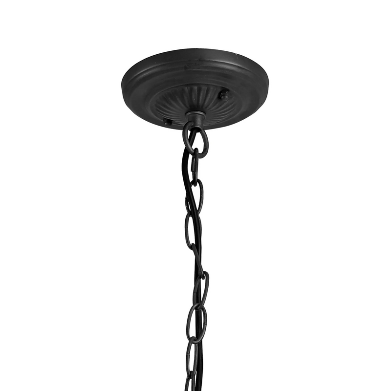 Regal Lighting SL-1466/BL 3 Light Downlighter Pendant E27 With 30cm Tiffany Shade, White/Grey/Black/Clear Crystal/Black