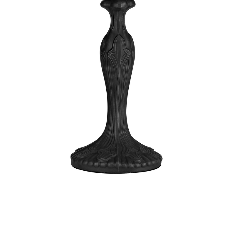 Regal Lighting SL-1460/BL 2 Light Curved Table Lamp E27 With 40cm Tiffany Shade, White/Grey/Black/Clear Crystal/Black