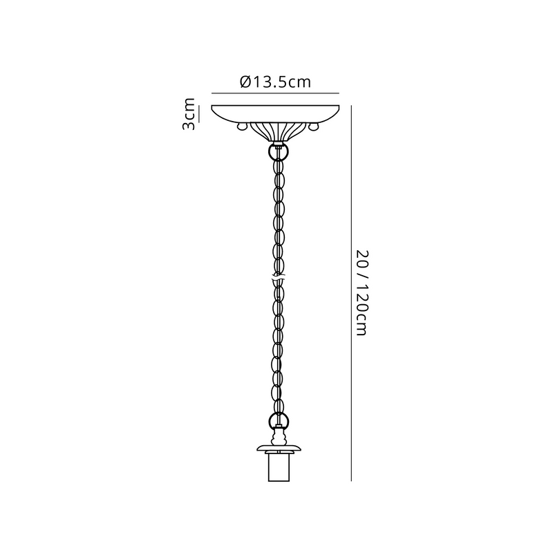 Regal Lighting SL-2013BL 13.5cm Tiffany Suspension 1 Light Black