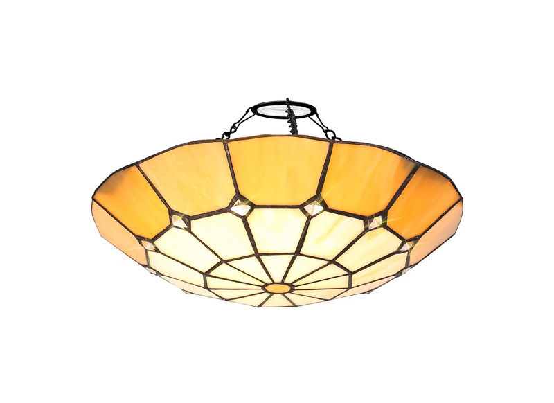 Regal Lighting SL-2061/BL 35cm Tiffany Easy Fit Uplighter Shade  Cream And Beige Black Trim