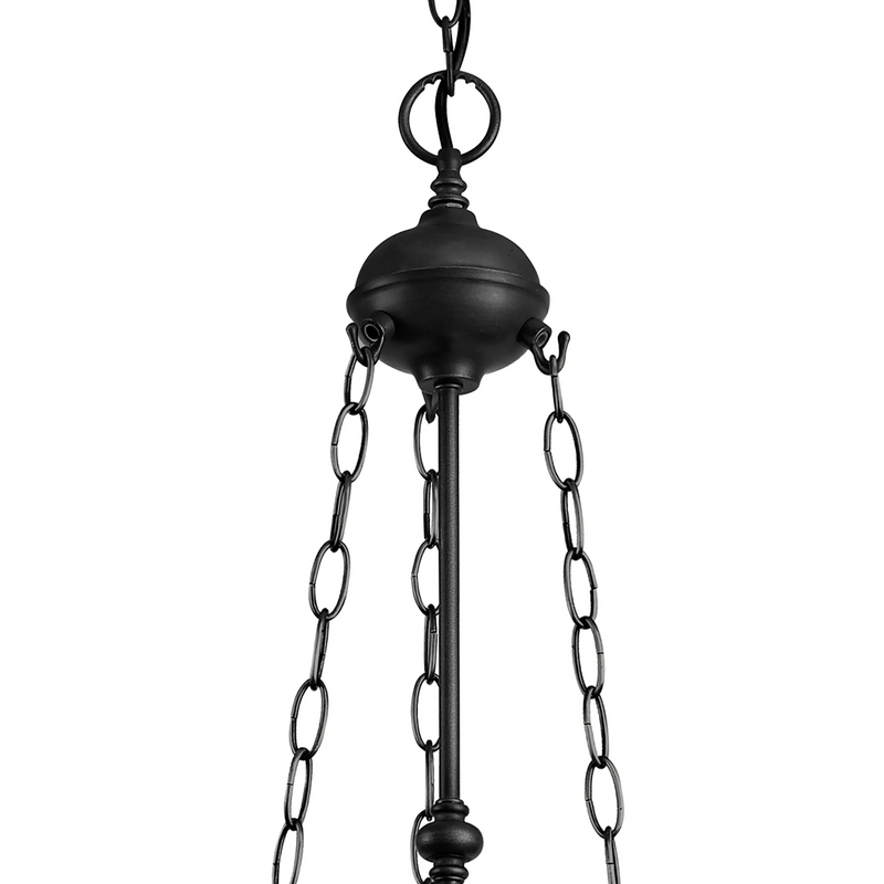 Regal Lighting SL-1454/BL 3 Light Uplighter Pendant E27 With 40cm Tiffany Shade, White/Grey/Black/Clear Crystal/Black
