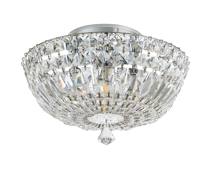 Regal lighting 31cm Flush Ceiling Light, 4 x G9, IP44, Polished Chrome/Crystal