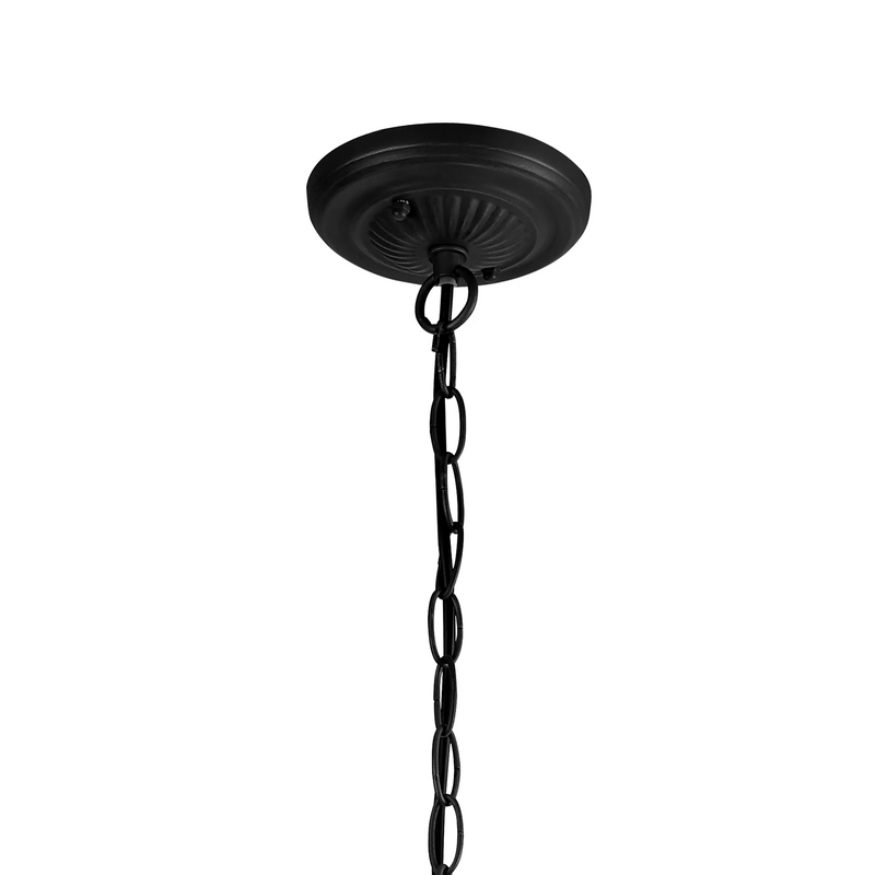 Regal Lighting SL-1458/BL 1 Light Downlighter Pendant E27 With 40cm Tiffany Shade, White/Grey/Black/Clear Crystal/Black