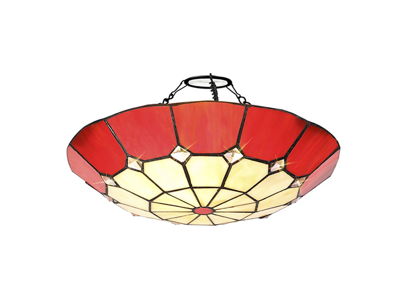 Regal Lighting SL-2062/BL 35cm Tiffany Easy Fit Uplighter Shade  Cream And Red Black Trim