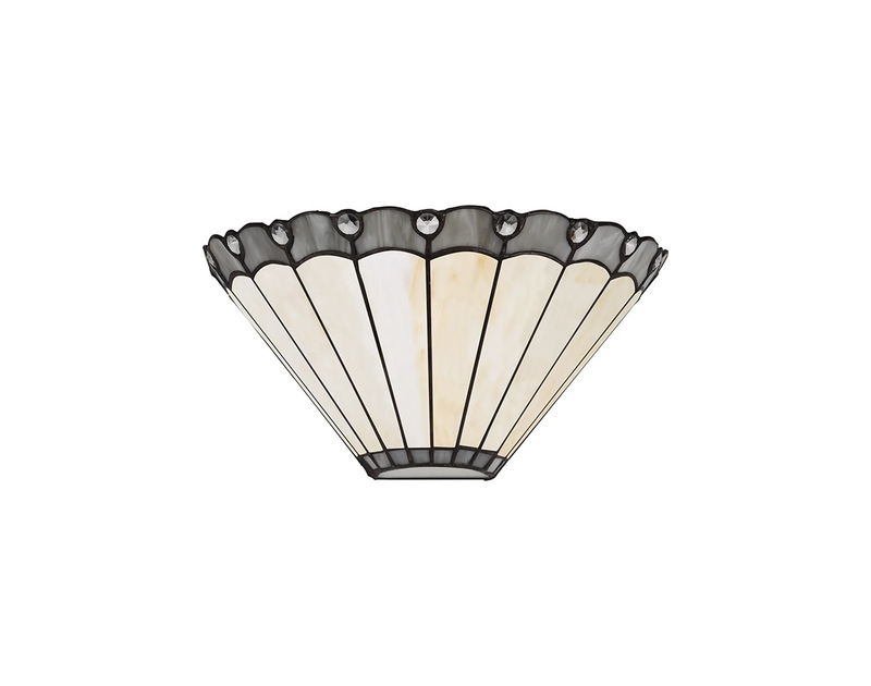 Regal Lighting SL-2043-1 Tiffany 2 Light Wall Uplighter Amber And Grey With Clear Crystal Shade