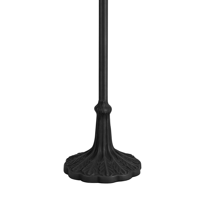 Regal Lighting SL-1452/BL 2 Light Leaf Design Floor Lamp E27 With 40cm Tiffany Shade, White/Grey/Black/Clear Crystal/Black