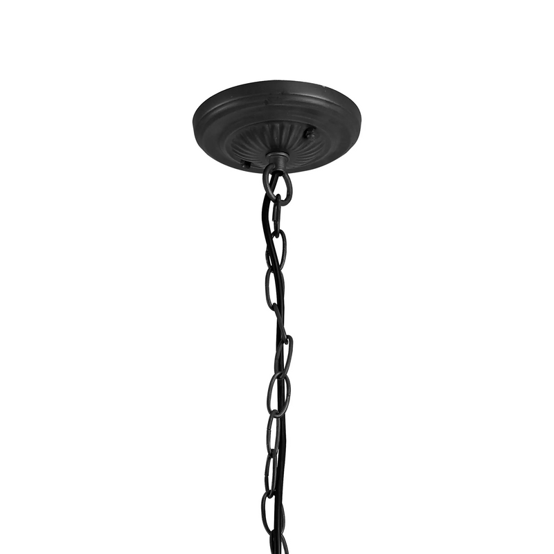 Regal Lighting SL-1456/BL 3 Light Downlighter Pendant E27 With 40cm Tiffany Shade, White/Grey/Black/Clear Crystal/Black