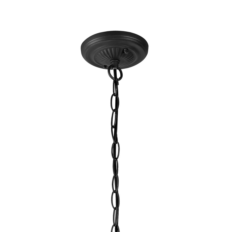 Regal Lighting SL-1457/BL 2 Light Downlighter Pendant E27 With 40cm Tiffany Shade, White/Grey/Black/Clear Crystal/Black