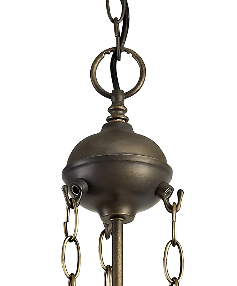 Regal Lighting SL-1462 3 Light 30cm Tiffany Uplighter Pendant White And Grey With Clear Crystal Shade