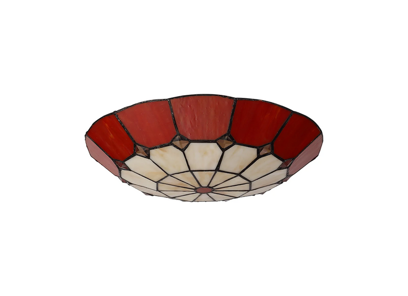 Regal Lighting SL-2062/BL 35cm Tiffany Easy Fit Uplighter Shade  Cream And Red Black Trim