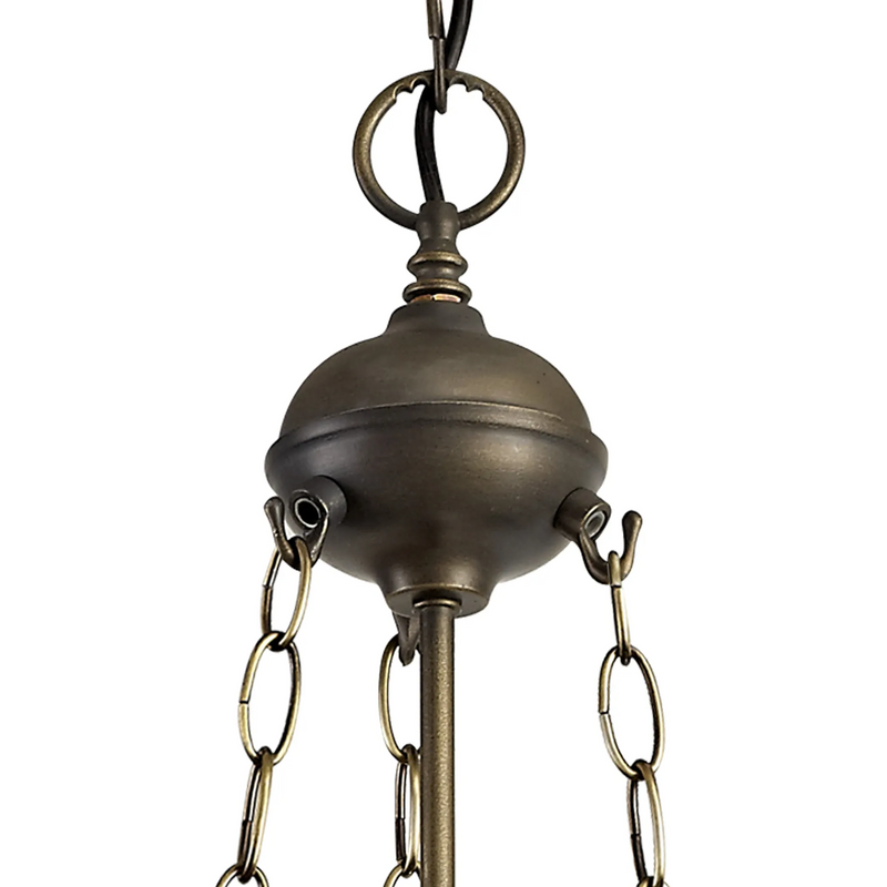 Regal Lighting SL-1462 3 Light 30cm Tiffany Uplighter Pendant White And Grey With Clear Crystal Shade