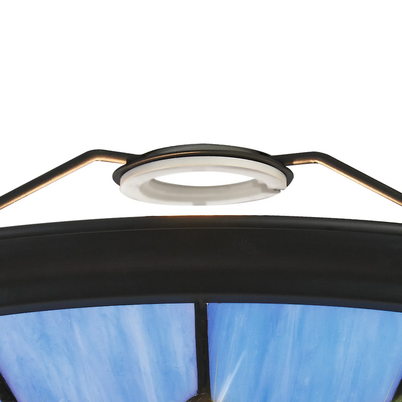 Regal Lighting SL-2059BL 35cm Tiffany Easy Fit Uplighter Shade  Cream And Blue Black Trim