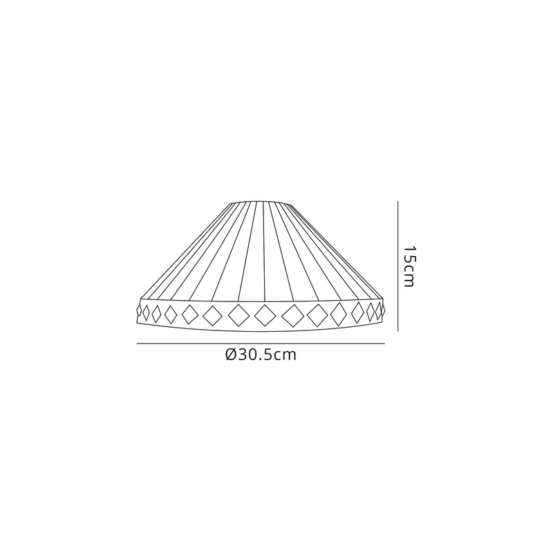 Regal Lighting SL-1263/1 2 Light 30cm Tiffany Uplighter Semi Flush Amber/Cream/Crystal/Black