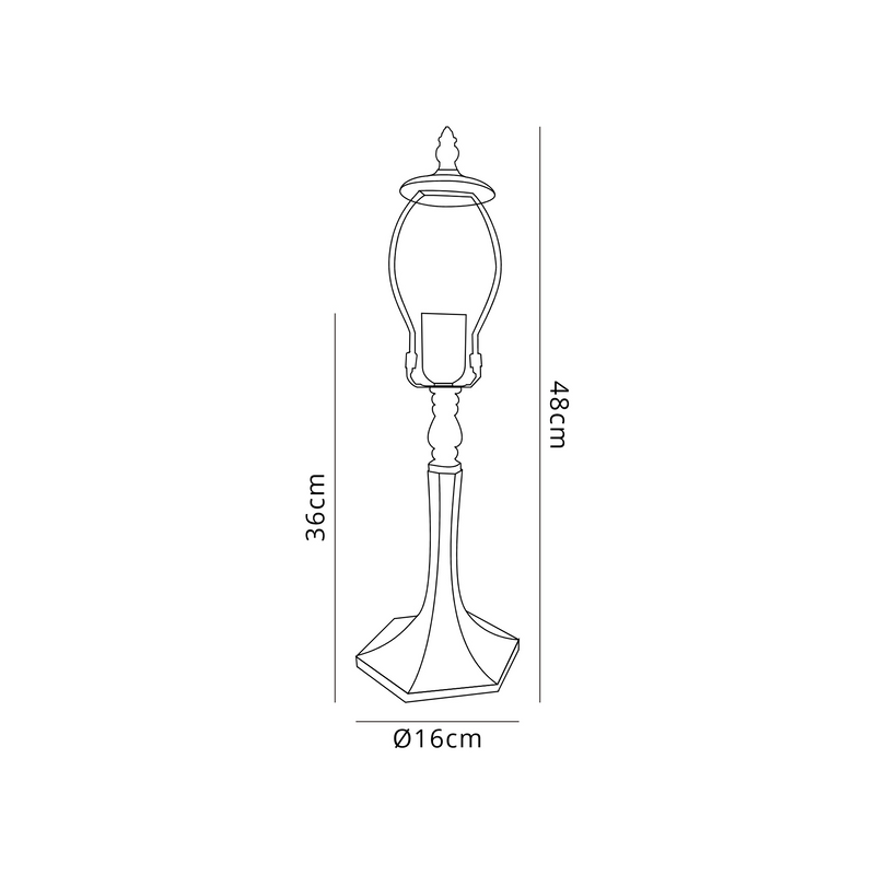 Regal Lighting SL-1470/BL 1 Light Octagonal Table Lamp E27 With 30cm Tiffany Shade, White/Grey/Black/Clear Crystal/Black