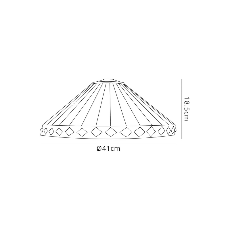 Regal Lighting SL-1253/1 3 Light Semi Flush E27 With 40cm Tiffany Shade, Amber/Cream/Crystal/Black