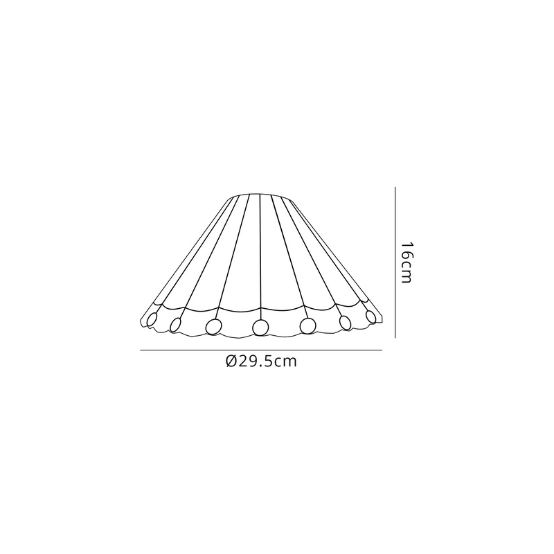 Regal Lighting SL-1158/1 1 Light Curved Table Lamp E27 With 30cm Tiffany Shade, Grey/Cream/Crystal/Black
