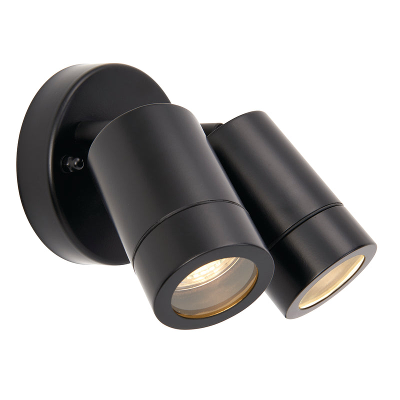 Saxby Lighting Palin 2lt spot wall IP44 7W Matt Black • 75437