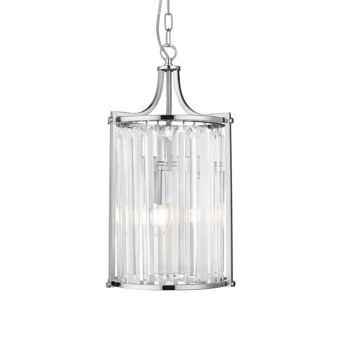 Searchlight Victoria 2Lt Pendant, Chrome With Crystal Glass • 8092-2CC
