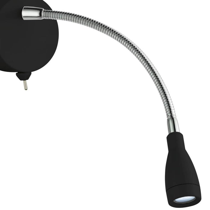 Searchlight Flexi Wall Led Adjustable Wall Light -  Led Reading Light  - Black • 9917BK