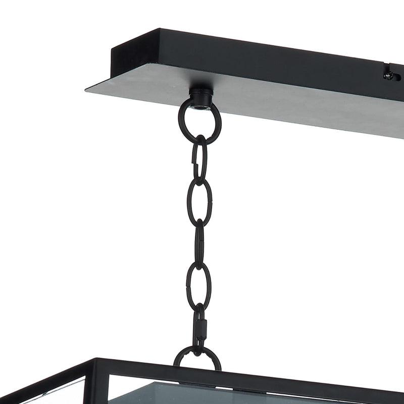 Dar Lighting Academy 3 Light Bar Pendant Matt Black and Glass • ACA0322