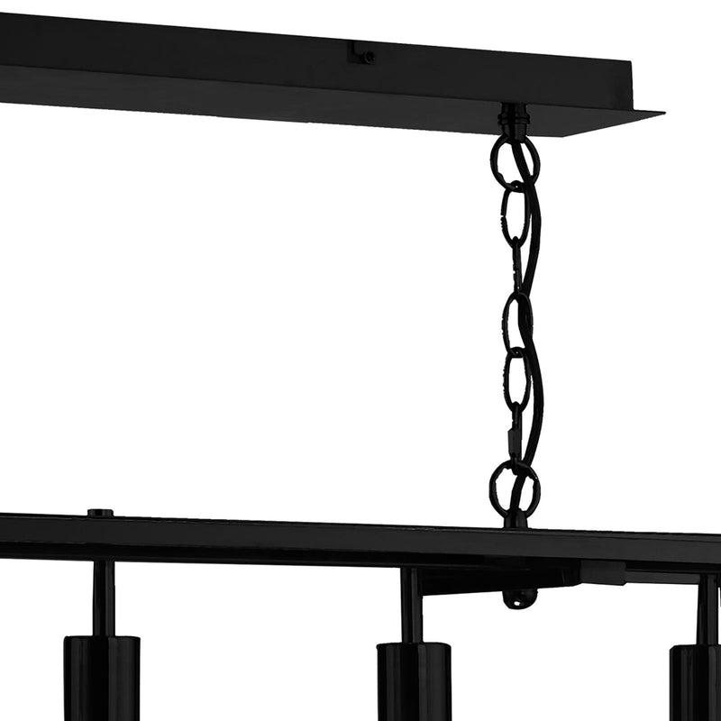 Dar Lighting Academy 5 Light Bar Pendant Matt Black and Glass • ACA0522
