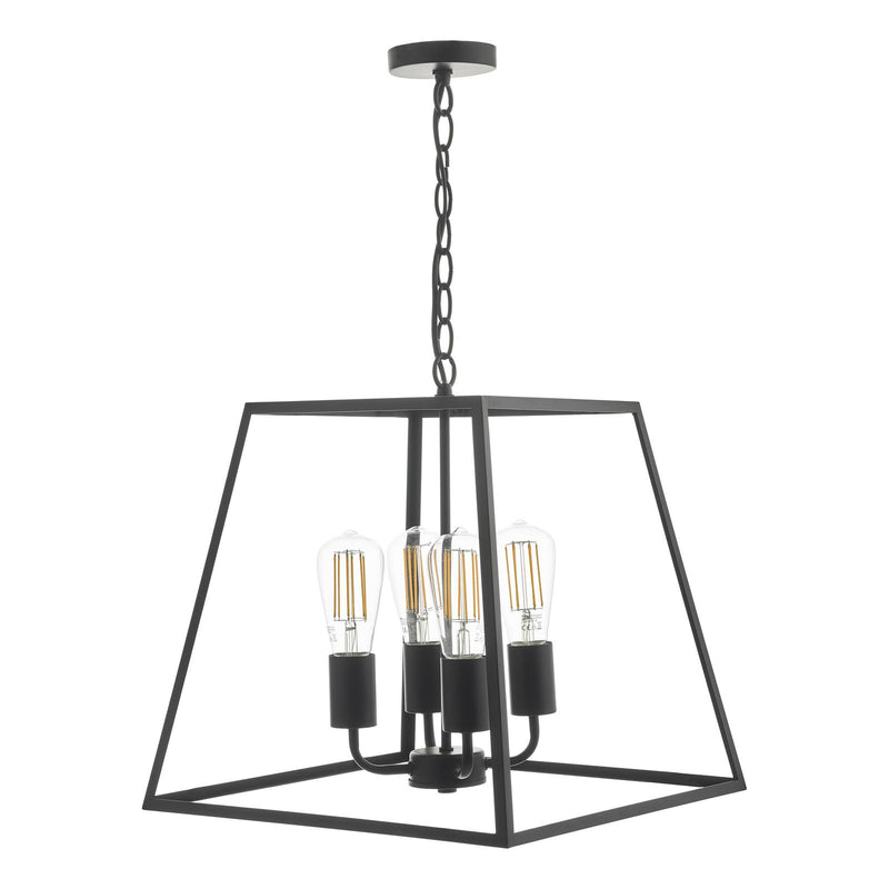 Dar Lighting Academy 4 Light Lantern Matt Black • ACA8622