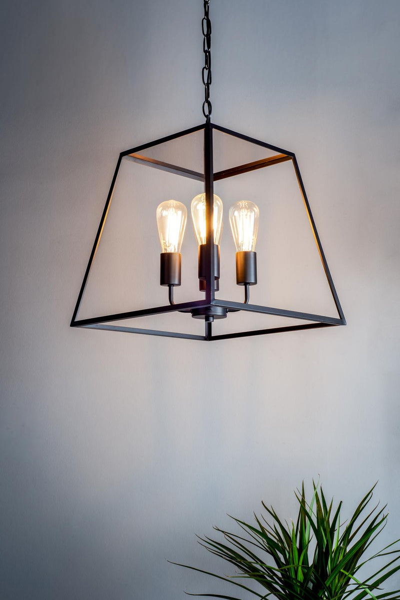 Dar Lighting Academy 4 Light Lantern Matt Black • ACA8622