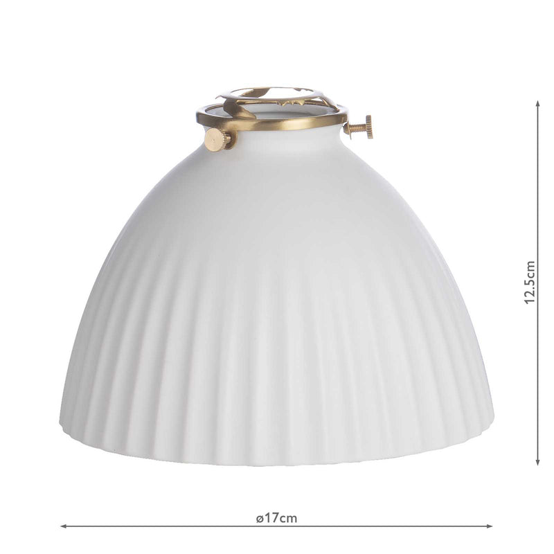 Dar Lighting Accessories Easy Fit White Domed Ceramic Shade 17cm • ACC879